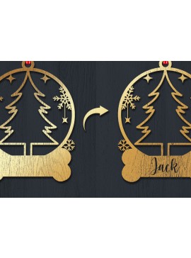 Σετ των 3 Intra απο ξύλο plywood 3mm-4mm πάχος Χριστουγεννιάτικο Στολίδι 3d Δίασταση 8x8 cm INTRAFABR-83328844