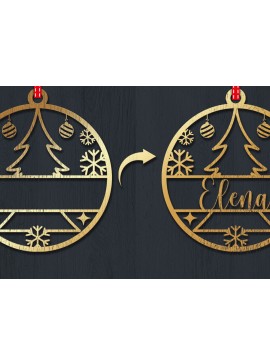 Σετ των 3 Intra απο ξύλο plywood 3mm-4mm πάχος Χριστουγεννιάτικο Στολίδι 3d Δίασταση 8x8 cm INTRAFABR-83328786