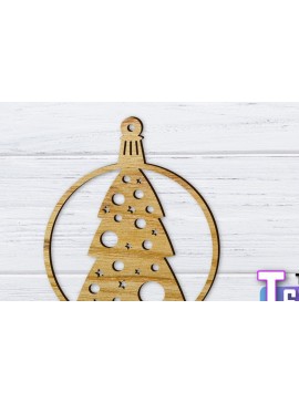 Σετ των 3 Intra απο ξύλο plywood 3mm-4mm πάχος Χριστουγεννιάτικο στολίδι Δίασταση 8x8 cm INTRAFABR-36318558
