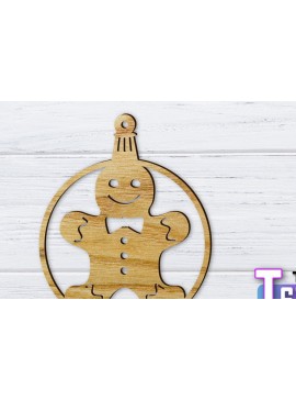 Σετ των 3 Intra απο ξύλο plywood 3mm-4mm πάχος Χριστουγεννιάτικο στολίδι Δίασταση 8x8 cm INTRAFABR-36318582