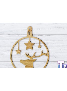 Σετ των 3 Intra απο ξύλο plywood 3mm-4mm πάχος Χριστουγεννιάτικο στολίδι Δίασταση 8x8 cm INTRAFABR-36318626