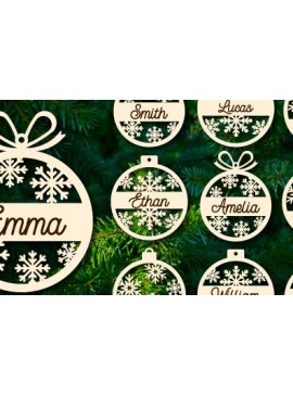 Σετ των 3 Intra απο ξύλο plywood 3mm-4mm πάχος Χριστουγεννιάτικο στολίδι Δέσμη κοπής με λέιζερ Δίασταση 8x8 cm INTRAFABR-78359075