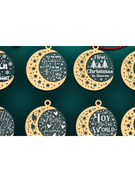 Σετ των 3 Intra απο ξύλο plywood 3mm-4mm πάχος Χριστουγεννιάτικο στολίδι Δέσμη κοπής με λέιζερ Δίασταση 8x8 cm INTRAFABR-83740976