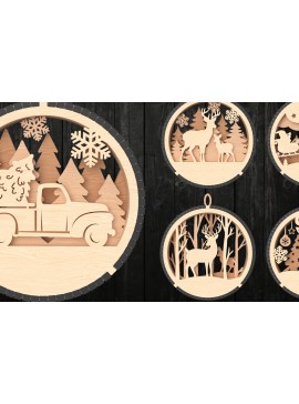 Σετ των 3 Intra απο ξύλο plywood 3mm-4mm πάχος Χριστουγεννιάτικο στολίδι Δέσμη κοπής με λέιζερ Δίασταση 3x3 cm INTRAFABR-107002187