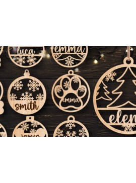 Σετ των 3 Intra απο ξύλο plywood 3mm-4mm πάχος Χριστουγεννιάτικο στολίδι Δέσμη κοπής με λέιζερ Δίασταση 8x8 cm INTRAFABR-76695317