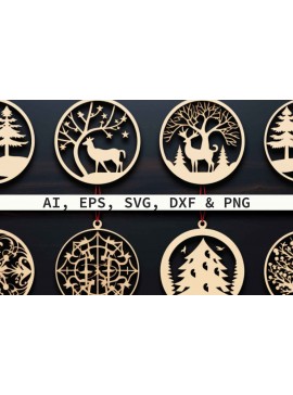 Σετ των 3 Intra απο ξύλο plywood 3mm-4mm πάχος Χριστουγεννιάτικο στολίδι κοπής με λέιζερ Δίασταση 4x4 cm INTRAFABR-80118823