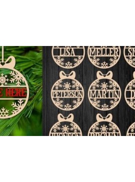 Σετ των 3 Intra απο ξύλο plywood 3mm-4mm πάχος Χριστουγεννιάτικο στολίδι Δέσμη κοπής με λέιζερ Δίασταση 8x8 cm INTRAFABR-33498499