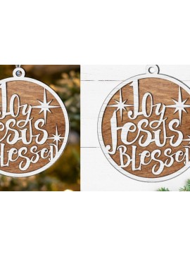 Σετ των 3 Intra απο ξύλο plywood 3mm-4mm πάχος Χριστουγεννιάτικο στολίδι , Christian Δίασταση 8x8 cm INTRAFABR-81358625