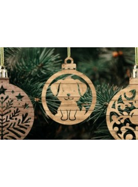 Σετ των 3 Intra απο ξύλο plywood 3mm-4mm πάχος Χριστουγεννιάτικο στολίδι κοπής με λέιζερ Δίασταση 4x4 cm INTRAFABR-105972182