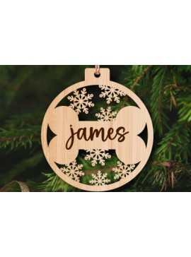 Σετ των 3 Intra απο ξύλο plywood 3mm-4mm πάχος Χριστουγεννιάτικο Στολίδι Δίασταση 8x8 cm INTRAFABR-76695232