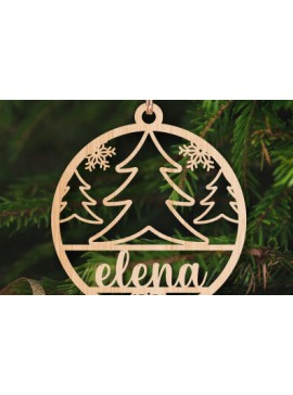 Σετ των 3 Intra απο ξύλο plywood 3mm-4mm πάχος Χριστουγεννιάτικο Στολίδι Δίασταση 8x8 cm INTRAFABR-76695253