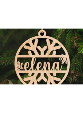 Σετ των 3 Intra απο ξύλο plywood 3mm-4mm πάχος Χριστουγεννιάτικο Στολίδι Δίασταση 8x8 cm INTRAFABR-76695282