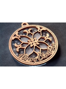 Σετ των 3 Intra απο ξύλο plywood 3mm-4mm πάχος Χριστουγεννιάτικο στολίδι Δίασταση 8x8 cm INTRAFABR-78627779