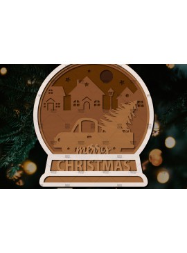 Σετ των 3 Intra απο ξύλο plywood 3mm-4mm πάχος Χριστουγεννιάτικο στολίδι Δίασταση 8x8 cm INTRAFABR-107823931