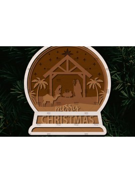 Σετ των 3 Intra απο ξύλο plywood 3mm-4mm πάχος Χριστουγεννιάτικο στολίδι Δίασταση 8x8 cm INTRAFABR-107824227