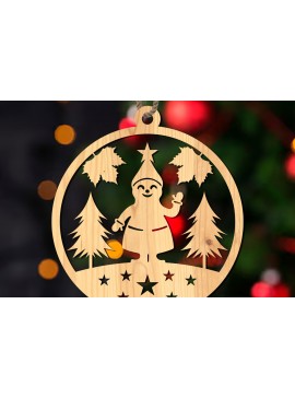 Σετ των 3 Intra απο ξύλο plywood 3mm-4mm πάχος Χριστουγεννιάτικο Στολίδι Δίασταση 8x8 cm INTRAFABR-108823620