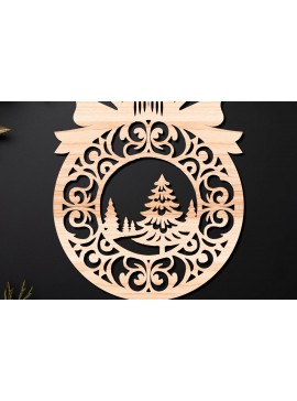 Σετ των 3 Intra απο ξύλο plywood 3mm-4mm πάχος Χριστουγεννιάτικο Στολίδι Δίασταση 8x8 cm INTRAFABR-110144969