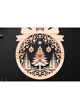 Σετ των 3 Intra απο ξύλο plywood 3mm-4mm πάχος Χριστουγεννιάτικο Στολίδι Δίασταση 8x8 cm INTRAFABR-110145086