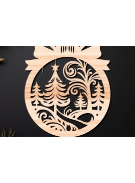 Σετ των 3 Intra απο ξύλο plywood 3mm-4mm πάχος Χριστουγεννιάτικο Στολίδι Δίασταση 8x8 cm INTRAFABR-110145121