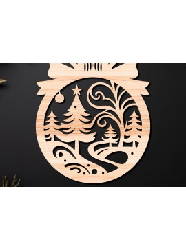 Σετ των 3 Intra απο ξύλο plywood 3mm-4mm πάχος Χριστουγεννιάτικο Στολίδι Δίασταση 8x8 cm INTRAFABR-110212331