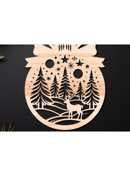 Σετ των 3 Intra απο ξύλο plywood 3mm-4mm πάχος Χριστουγεννιάτικο Στολίδι Δίασταση 8x8 cm INTRAFABR-110212371