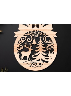 Σετ των 3 Intra απο ξύλο plywood 3mm-4mm πάχος Χριστουγεννιάτικο Στολίδι Δίασταση 8x8 cm INTRAFABR-110212381