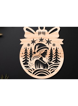 Σετ των 3 Intra απο ξύλο plywood 3mm-4mm πάχος Χριστουγεννιάτικο Στολίδι Δίασταση 8x8 cm INTRAFABR-110255000