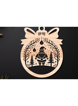 Σετ των 3 Intra απο ξύλο plywood 3mm-4mm πάχος Χριστουγεννιάτικο Στολίδι Δίασταση 8x8 cm INTRAFABR-110255018