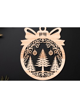 Σετ των 3 Intra απο ξύλο plywood 3mm-4mm πάχος Χριστουγεννιάτικο Στολίδι Δίασταση 8x8 cm INTRAFABR-110255042