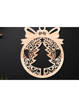 Σετ των 3 Intra απο ξύλο plywood 3mm-4mm πάχος Χριστουγεννιάτικο Στολίδι Δίασταση 8x8 cm INTRAFABR-110255080