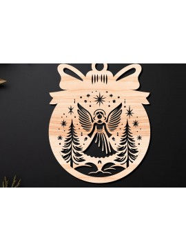 Σετ των 3 Intra απο ξύλο plywood 3mm-4mm πάχος Χριστουγεννιάτικο Στολίδι Δίασταση 8x8 cm INTRAFABR-110255102