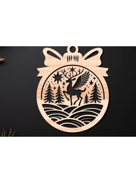 Σετ των 3 Intra απο ξύλο plywood 3mm-4mm πάχος Χριστουγεννιάτικο Στολίδι Δίασταση 8x8 cm INTRAFABR-110255163