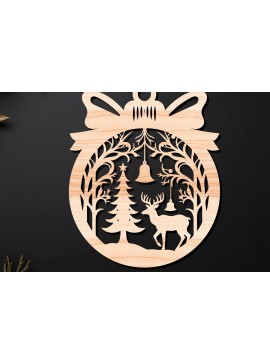 Σετ των 3 Intra απο ξύλο plywood 3mm-4mm πάχος Χριστουγεννιάτικο Στολίδι Δίασταση 8x8 cm INTRAFABR-110255190