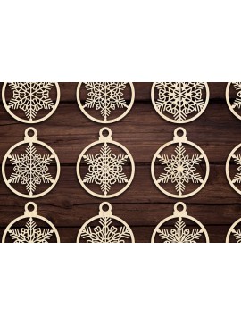 Σετ των 3 Intra απο ξύλο plywood 3mm-4mm πάχος Χριστουγεννιάτικο στολίδι Δίασταση 8x8 cm INTRAFABR-79666406