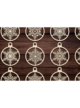 Σετ των 3 Intra απο ξύλο plywood 3mm-4mm πάχος Χριστουγεννιάτικο στολίδι Δίασταση 8x8 cm INTRAFABR-79666416