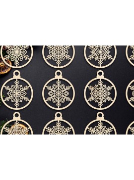 Σετ των 3 Intra απο ξύλο plywood 3mm-4mm πάχος Χριστουγεννιάτικο στολίδι Δίασταση 8x8 cm INTRAFABR-79666777