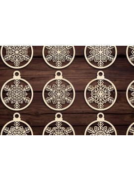 Σετ των 3 Intra απο ξύλο plywood 3mm-4mm πάχος Χριστουγεννιάτικο στολίδι Δίασταση 8x8 cm INTRAFABR-79666796