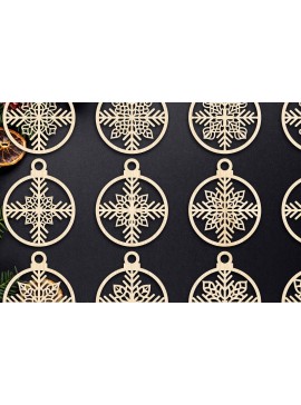 Σετ των 3 Intra απο ξύλο plywood 3mm-4mm πάχος Χριστουγεννιάτικο στολίδι Δίασταση 8x8 cm INTRAFABR-79666813