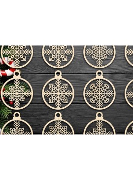 Σετ των 3 Intra απο ξύλο plywood 3mm-4mm πάχος Χριστουγεννιάτικο στολίδι Δίασταση 8x8 cm INTRAFABR-79666818