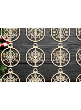Σετ των 3 Intra απο ξύλο plywood 3mm-4mm πάχος Χριστουγεννιάτικο στολίδι Δίασταση 8x8 cm INTRAFABR-79667600