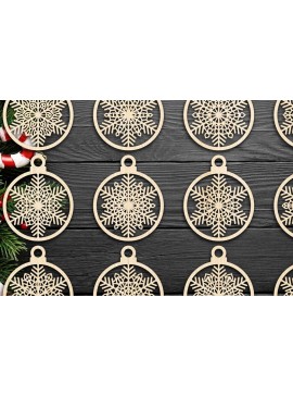 Σετ των 3 Intra απο ξύλο plywood 3mm-4mm πάχος Χριστουγεννιάτικο στολίδι Δίασταση 8x8 cm INTRAFABR-79667622