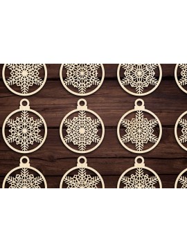 Σετ των 3 Intra απο ξύλο plywood 3mm-4mm πάχος Χριστουγεννιάτικο στολίδι Δίασταση 8x8 cm INTRAFABR-79668059