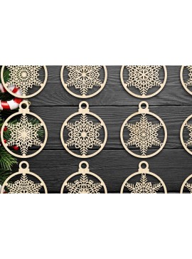 Σετ των 3 Intra απο ξύλο plywood 3mm-4mm πάχος Χριστουγεννιάτικο στολίδι Δίασταση 8x8 cm INTRAFABR-79668069