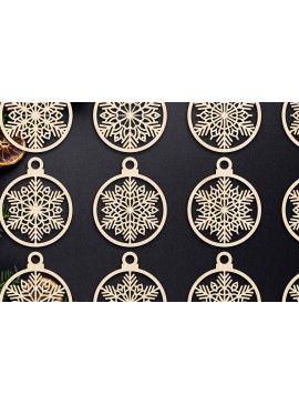 Σετ των 3 Intra απο ξύλο plywood 3mm-4mm πάχος Χριστουγεννιάτικο στολίδι Δίασταση 8x8 cm INTRAFABR-79279963