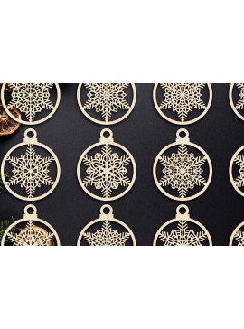 Σετ των 3 Intra απο ξύλο plywood 3mm-4mm πάχος Χριστουγεννιάτικο στολίδι Δίασταση 8x8 cm INTRAFABR-79668101