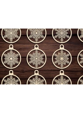 Σετ των 3 Intra απο ξύλο plywood 3mm-4mm πάχος Χριστουγεννιάτικο στολίδι Δίασταση 8x8 cm INTRAFABR-79668118