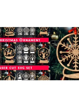 Σετ των 3 Intra απο ξύλο plywood 3mm-4mm πάχος Χριστουγεννιάτικο στολίδι Δίασταση 8x8 cm INTRAFABR-83777480