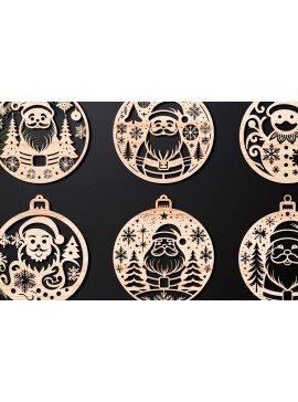 Σετ των 3 Intra απο ξύλο plywood 3mm-4mm πάχος Χριστουγεννιάτικο στολίδι Δίασταση 8x8 cm INTRAFABR-107637106