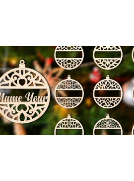 Σετ των 3 Intra απο ξύλο plywood 3mm-4mm πάχος Χριστουγεννιάτικο Στολίδι με Bundle6 Δίασταση 8x8 cm INTRAFABR-76820512