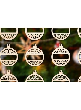 Σετ των 3 Intra απο ξύλο plywood 3mm-4mm πάχος Δέσμη Χριστουγεννιάτικου Στολίδι με 8 Δίασταση 8x8 cm INTRAFABR-76821412